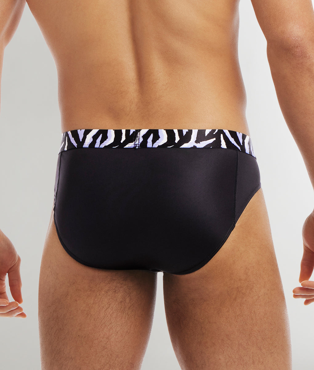 2(X)IST SLIQ Low Rise Brief Black-beauty-w-zebra