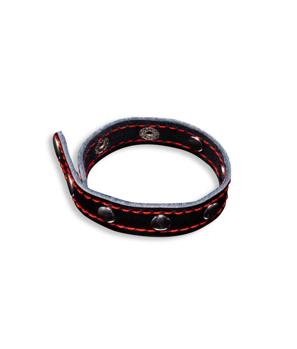 Andrew Christian TROPHY BOY Snap Vegan Leather Cock Ring Black