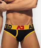 Addicted Open Fly Cotton Brief Addicted Open Fly Cotton Brief Black-yellow