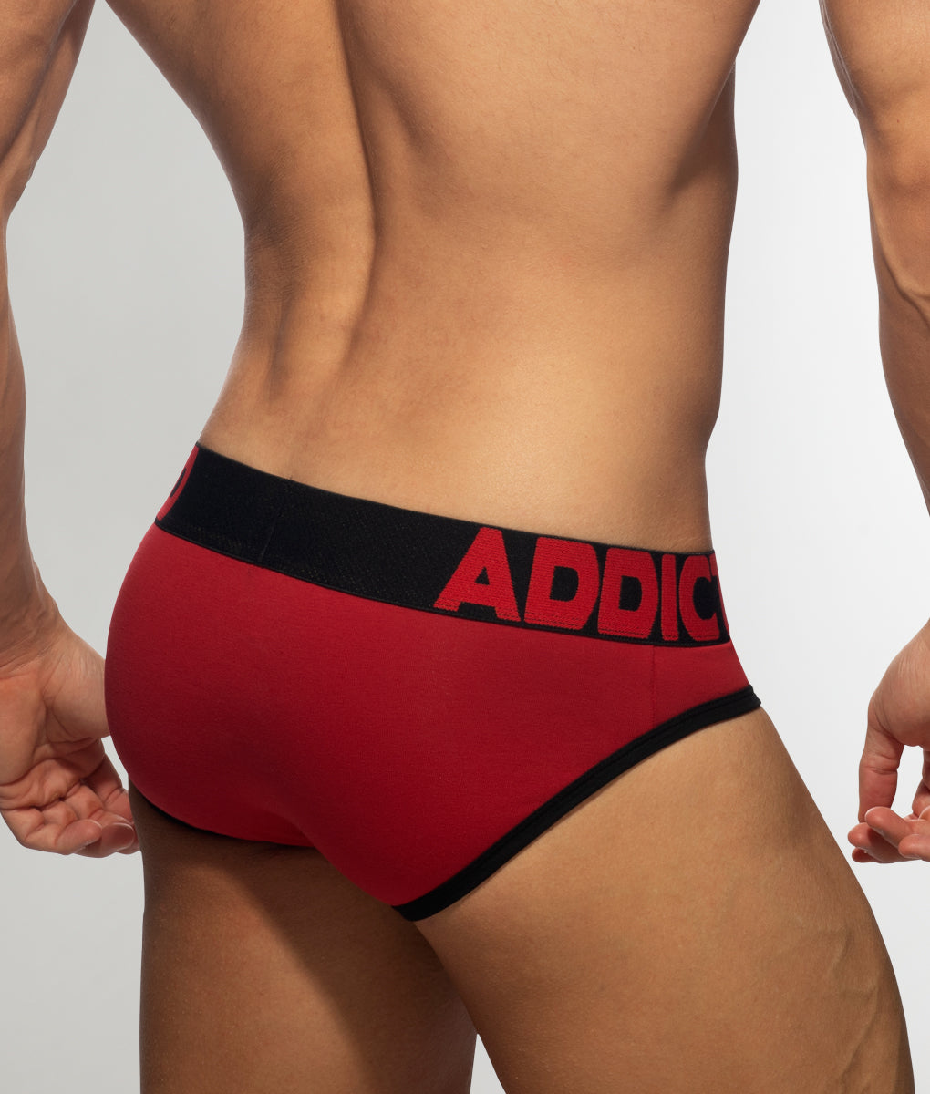 Addicted Open Fly Cotton Brief Addicted Open Fly Cotton Brief Red-black