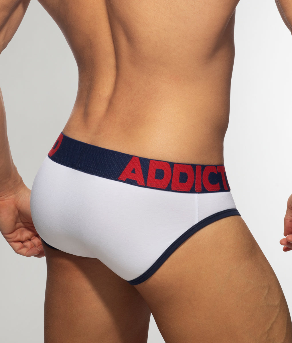 Addicted Open Fly Cotton Brief Addicted Open Fly Cotton Brief White-navy