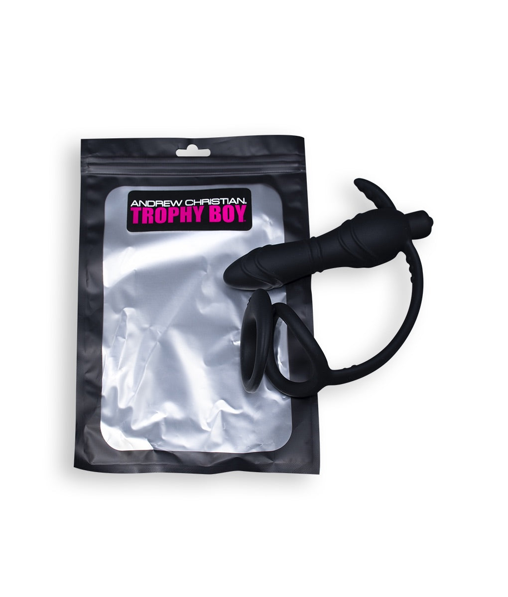 Andrew Christian Trophy Boy Cock Ring And Anal Vibrator Andrew Christian Trophy Boy Cock Ring And Anal Vibrator Black