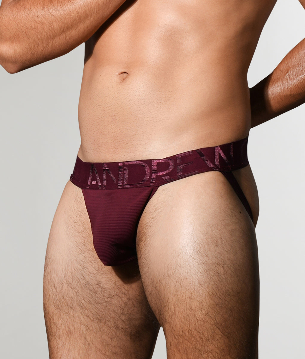 Andrew Christian Power Rib Jockstrap Burgundy