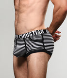 Andrew Christian Almost Naked Prison Pocket Trunk Black-grey-stripe