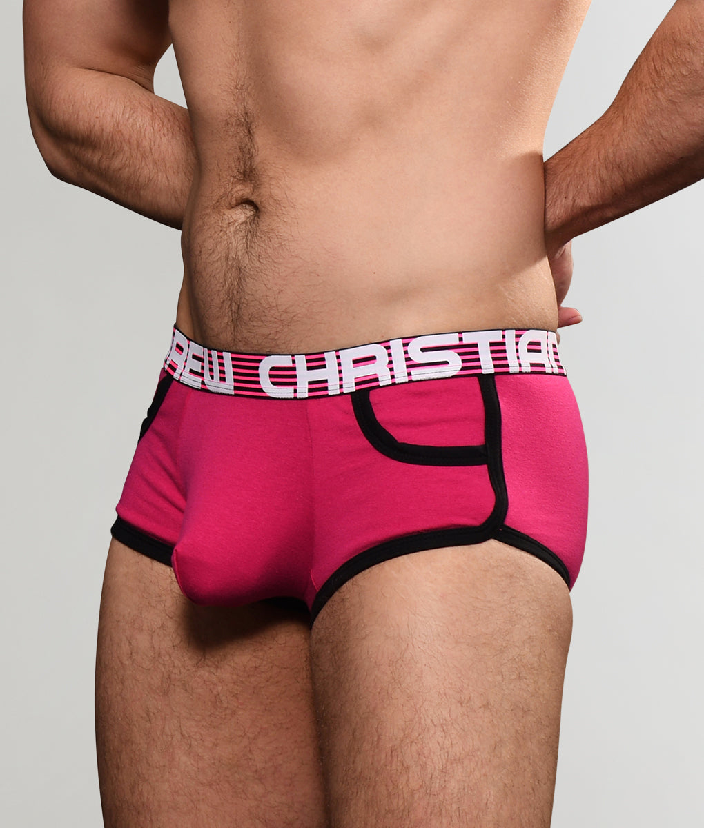 Andrew Christian Almost Naked Retro Pocket Trunk Fuchsia