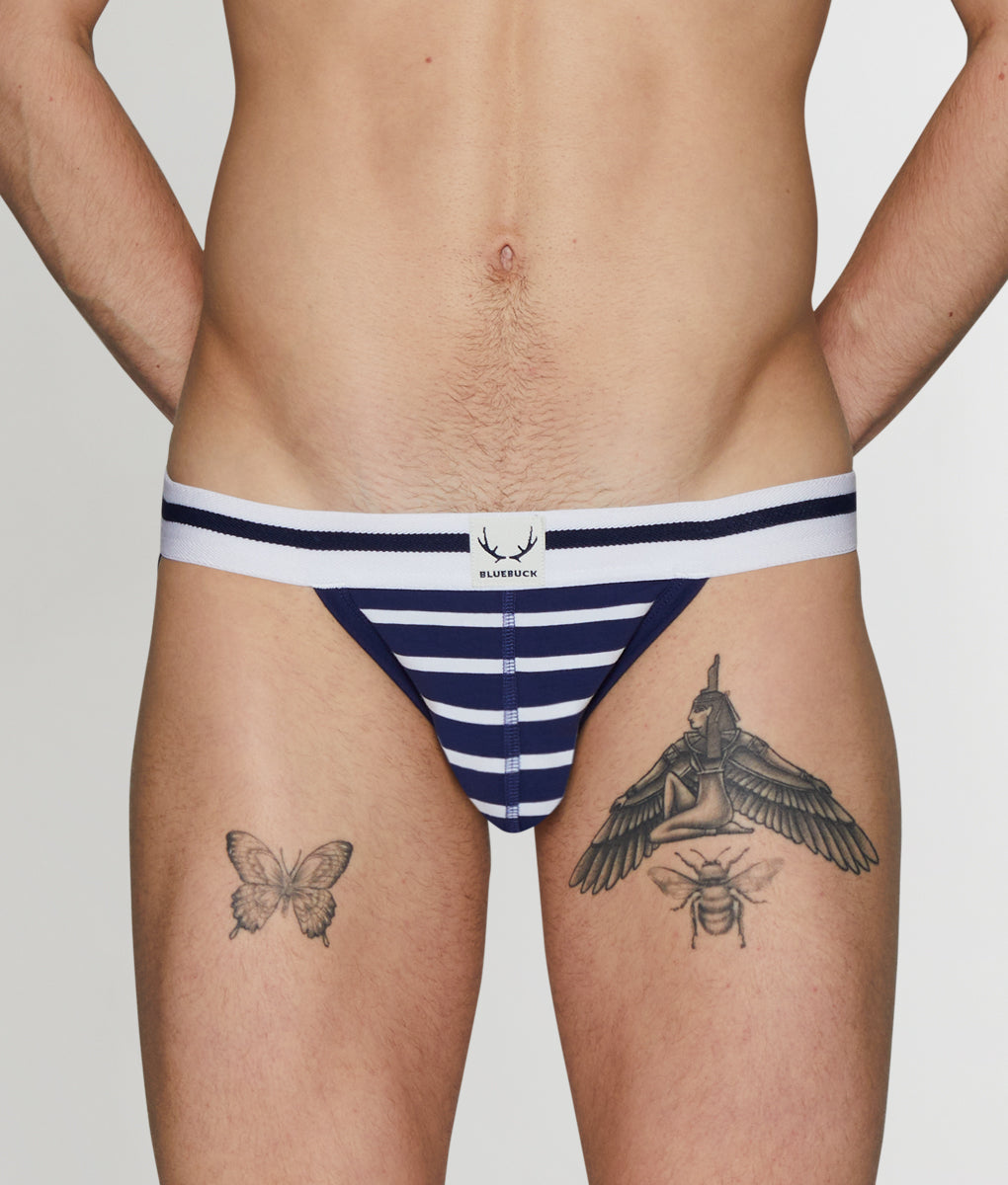 Bluebuck Nautical Jockstrap Bluebuck Nautical Jockstrap White-navy-stripes