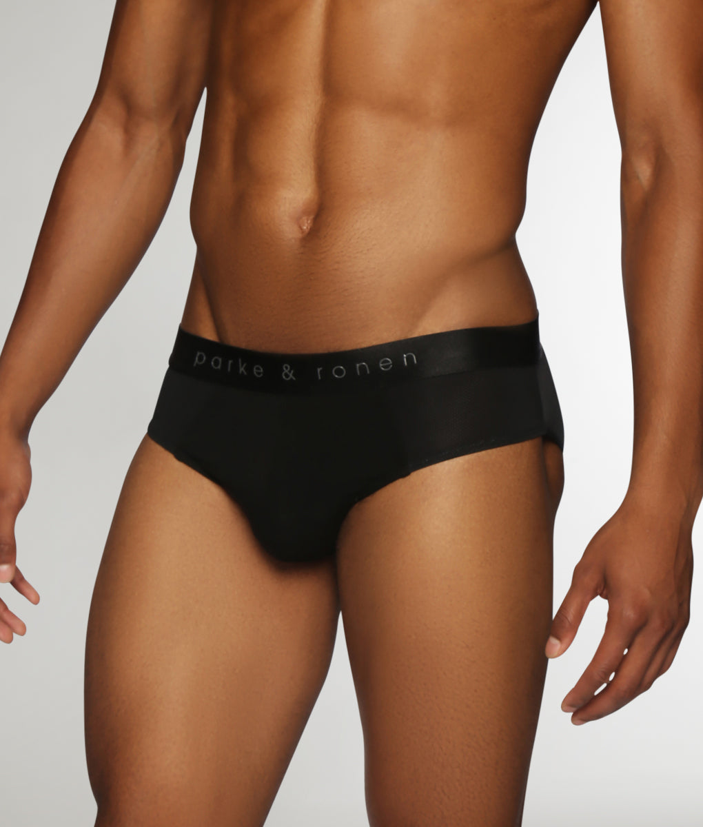 Parke & Ronen Pride Mistral Mesh Low-Rise Brief Black-2