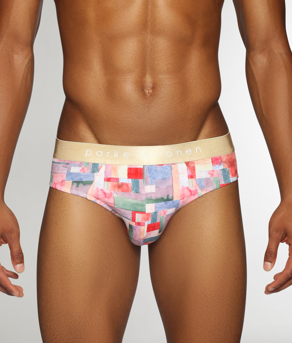 Parke & Ronen Printed Low-Rise Brief Cezanne-sunset