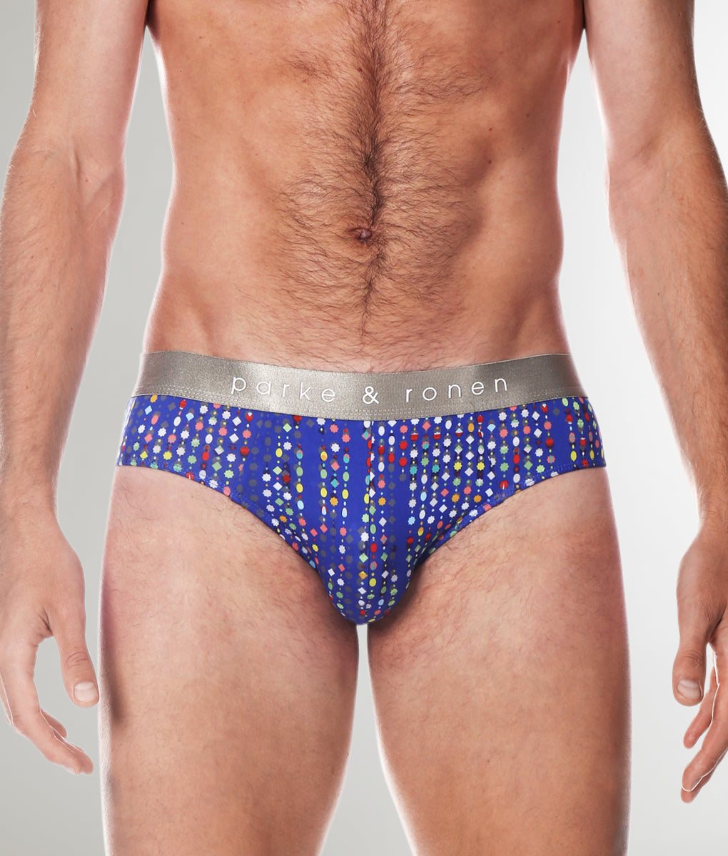 Parke & Ronen Printed Low-Rise Brief Royal-blue-gala