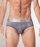 Parke & Ronen Printed Low-Rise Brief Titanium-sparkle