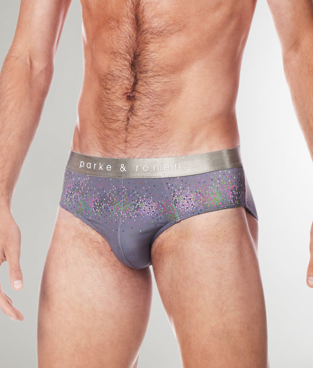 Parke & Ronen Printed Low-Rise Brief Titanium-sparkle