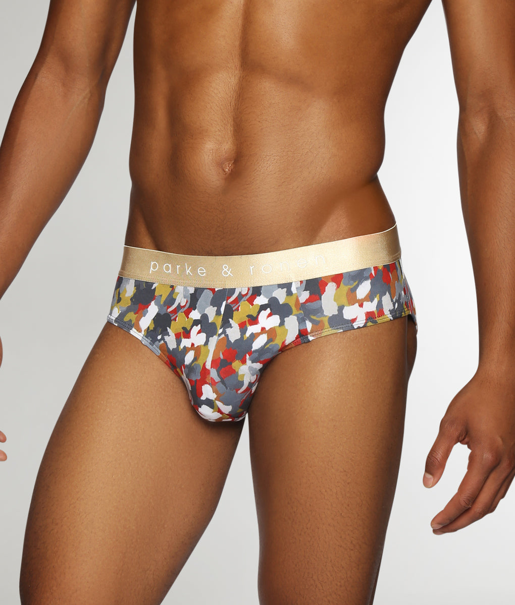 Parke & Ronen Printed Low-Rise Brief Woodland-autumn