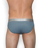 Parke & Ronen Printed Low-Rise Brief Parke & Ronen Printed Low-Rise Brief Pixel-stripe-blue