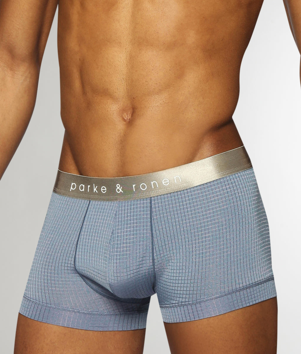 Parke & Ronen Basket Stitch Low-Rise Trunk Parke & Ronen Basket Stitch Low-Rise Trunk Steel-blue