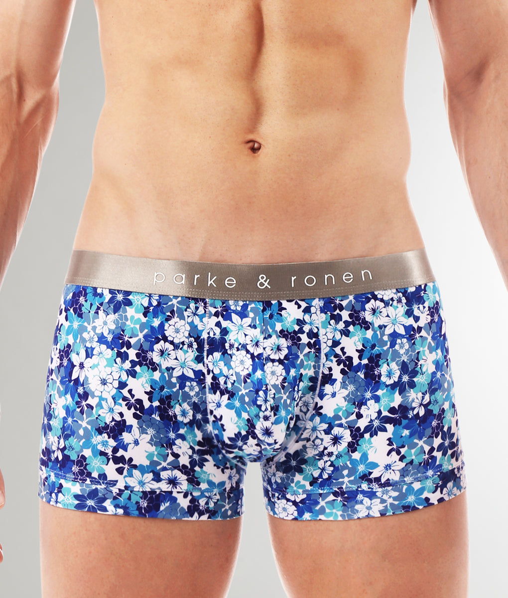 Parke & Ronen Printed Low-Rise Trunk Parke & Ronen Printed Low-Rise Trunk Camiela-blue