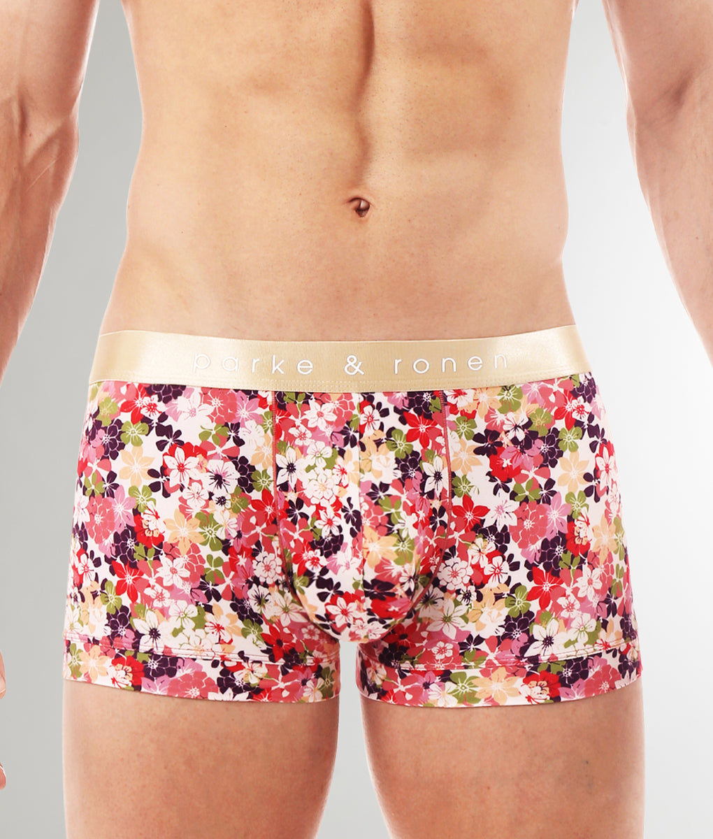 Parke & Ronen Printed Low-Rise Trunk Parke & Ronen Printed Low-Rise Trunk Camelia-pink