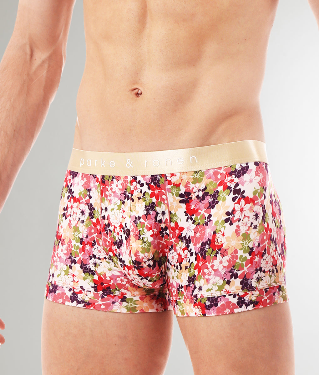 Parke & Ronen Printed Low-Rise Trunk Parke & Ronen Printed Low-Rise Trunk Camelia-pink