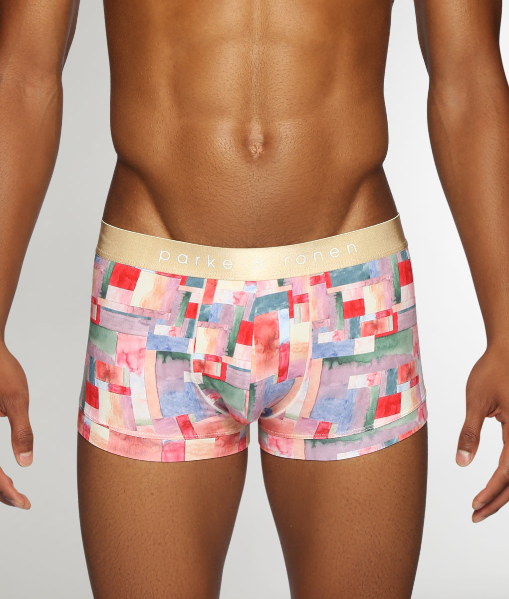 Parke & Ronen Printed Low-Rise Trunk Cezanne-sunset