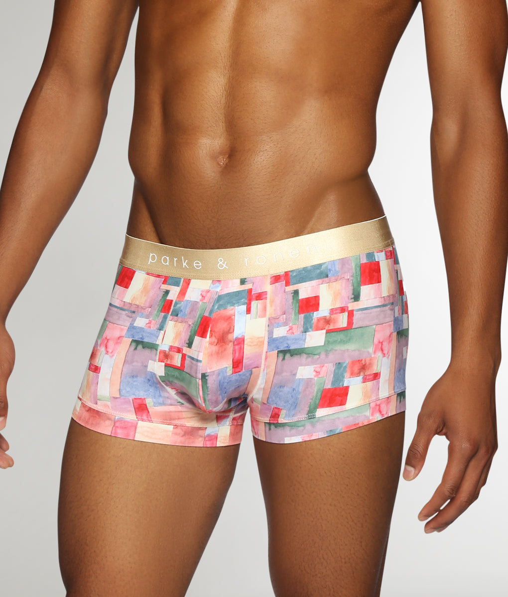 Parke & Ronen Printed Low-Rise Trunk Cezanne-sunset