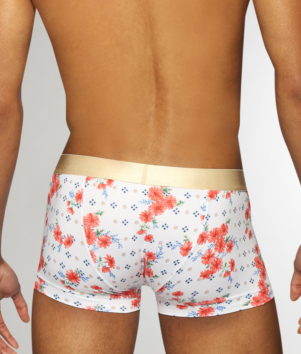 Parke & Ronen Printed Low-Rise Trunk Parke & Ronen Printed Low-Rise Trunk Posies-coral