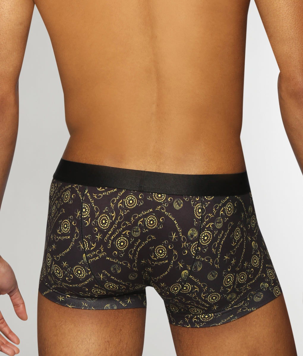 Parke & Ronen Printed Low-Rise Trunk Parke & Ronen Printed Low-Rise Trunk Roman-coins-black