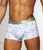 Parke & Ronen Printed Low-Rise Trunk Parke & Ronen Printed Low-Rise Trunk Roman-coins-lapis