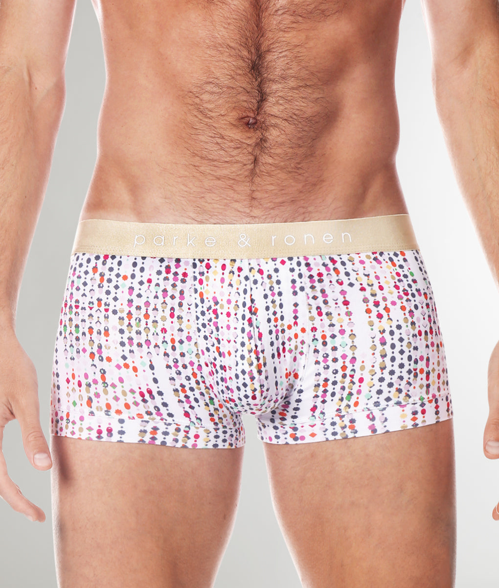 Parke & Ronen Printed Low-Rise Trunk Parke & Ronen Printed Low-Rise Trunk Show-white-gala