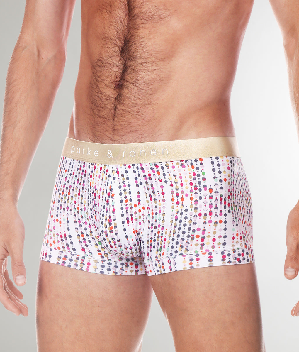 Parke & Ronen Printed Low-Rise Trunk Parke & Ronen Printed Low-Rise Trunk Show-white-gala