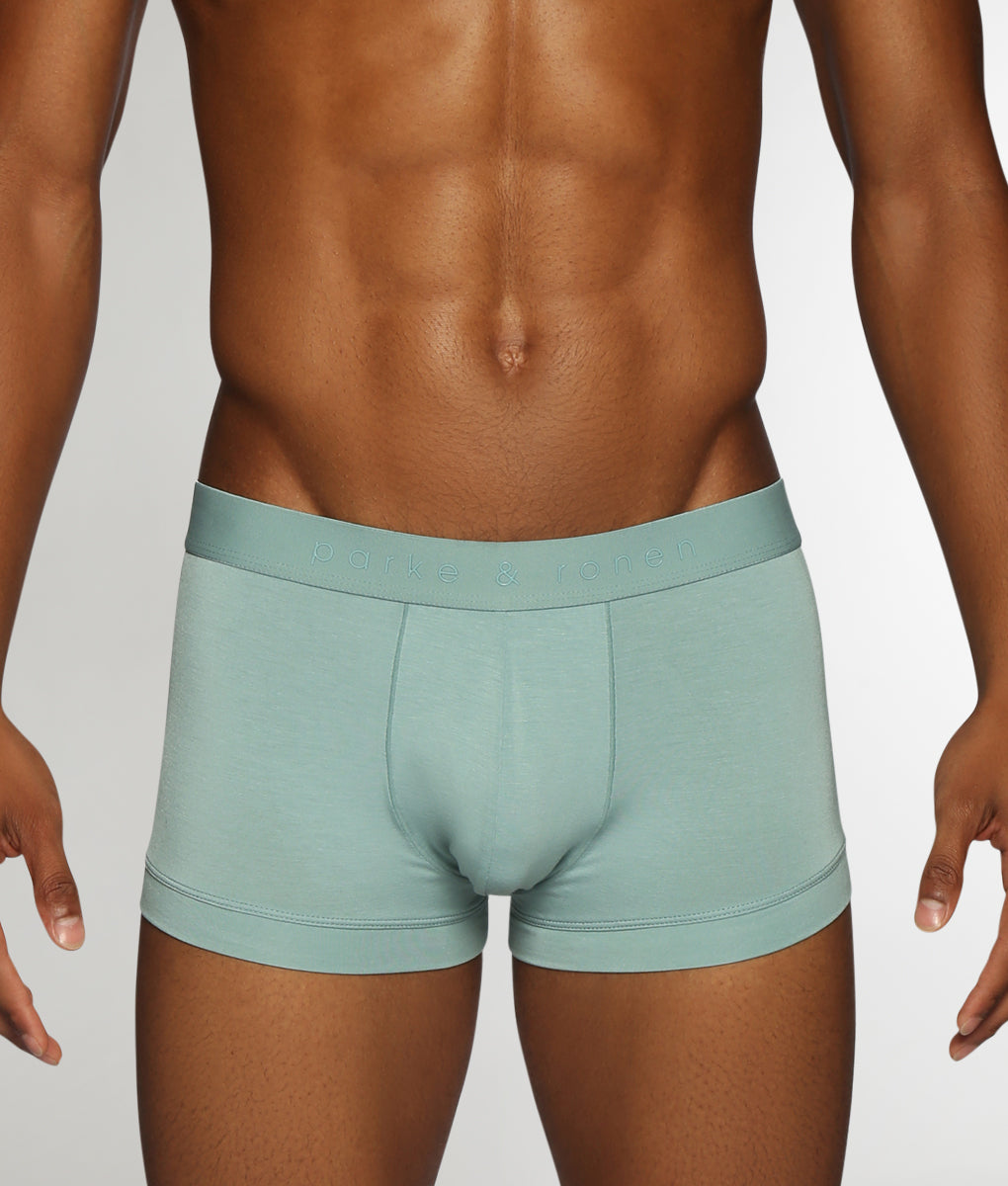 Parke & Ronen Solid Low-Rise Trunk Matcha