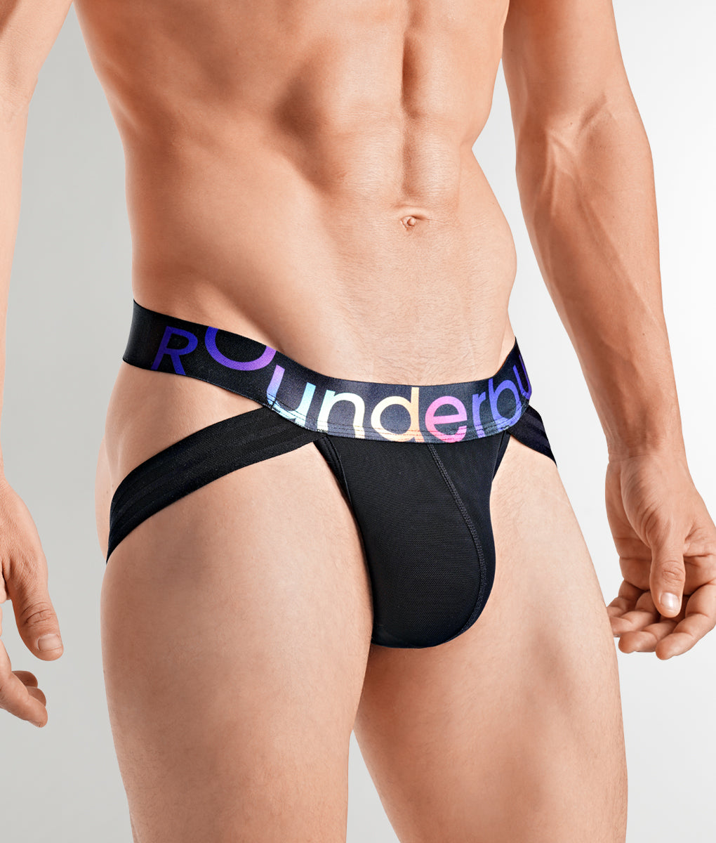 Rounderbum Transparent Pride Dual Tech Jockstrap Black