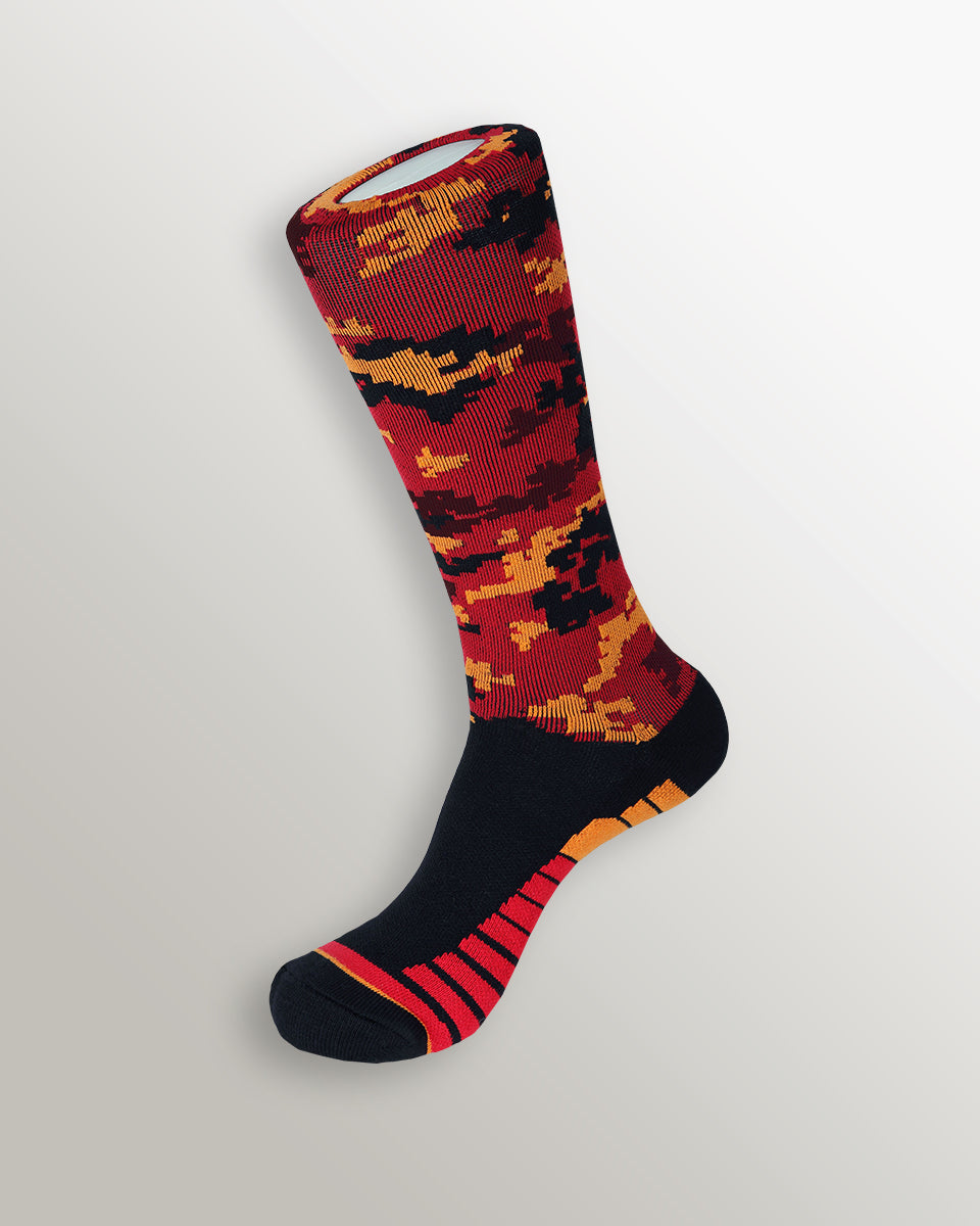 Unsimply Stitched Camo Pixels Athletic Sock Unsimply Stitched Camo Pixels Athletic Sock Red-multi