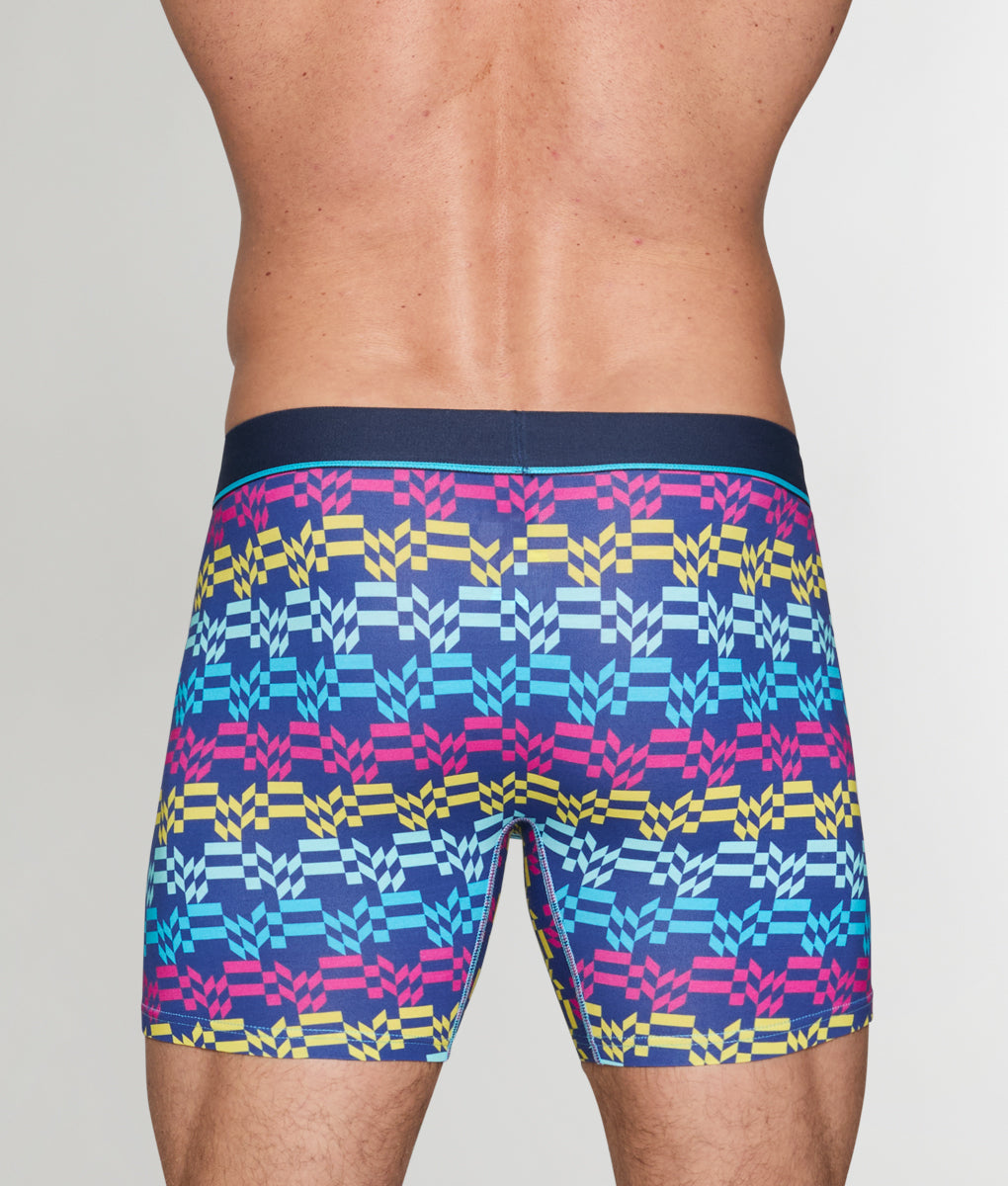 Unsimply Stitched Retro Stripe Boxer Brief Unsimply Stitched Retro Stripe Boxer Brief Blue