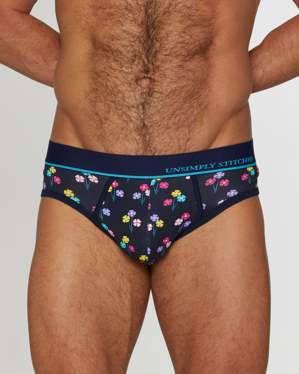 Unsimply Stitched Floral Brief Unsimply Stitched Floral Brief Navy