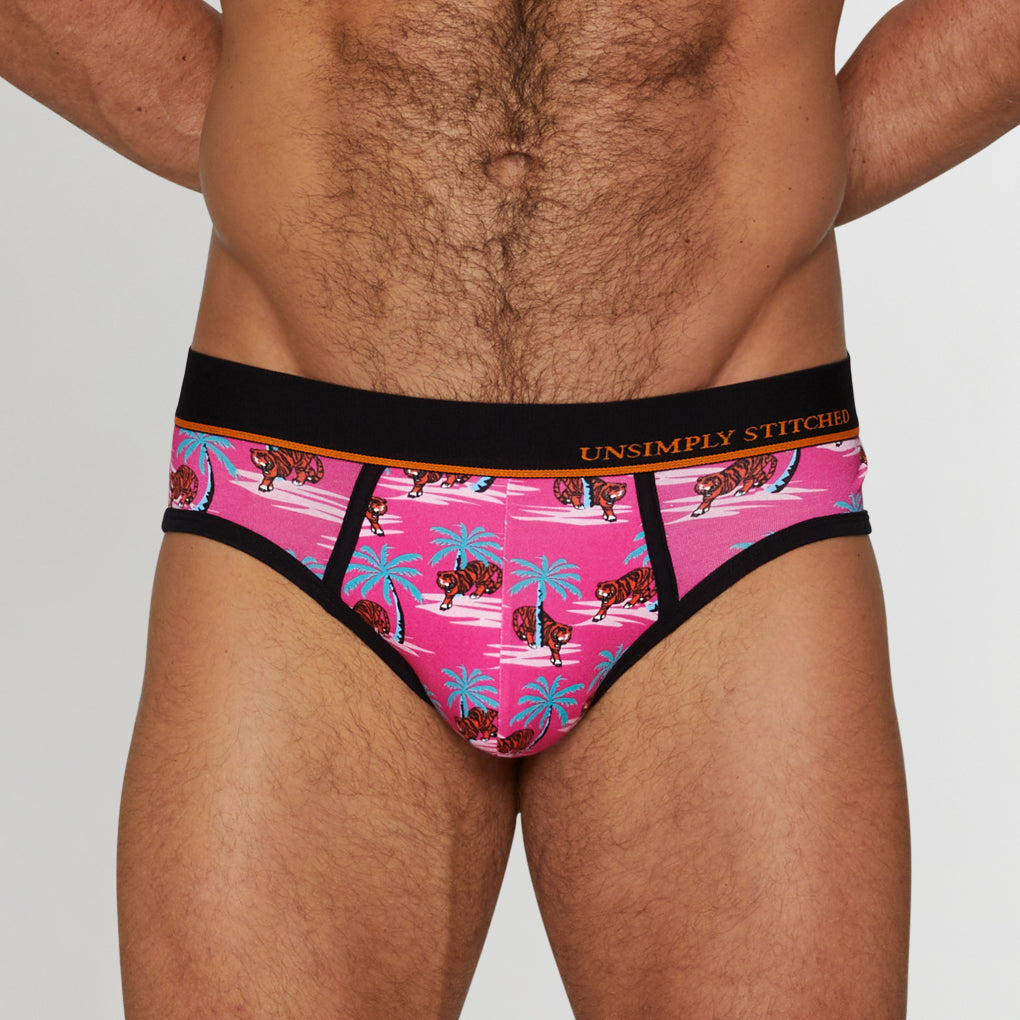 Unsimply Stitched Island Tiger Brief Unsimply Stitched Island Tiger Brief Pink-multi