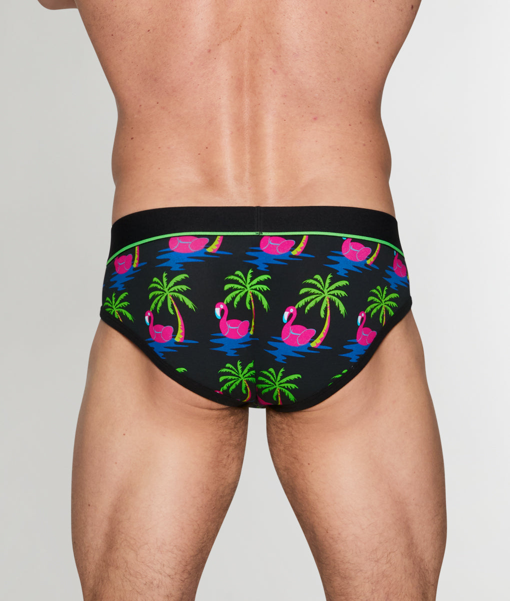 Unsimply Stitched Flamingo Palm Tree Brief Unsimply Stitched Flamingo Palm Tree Brief Black