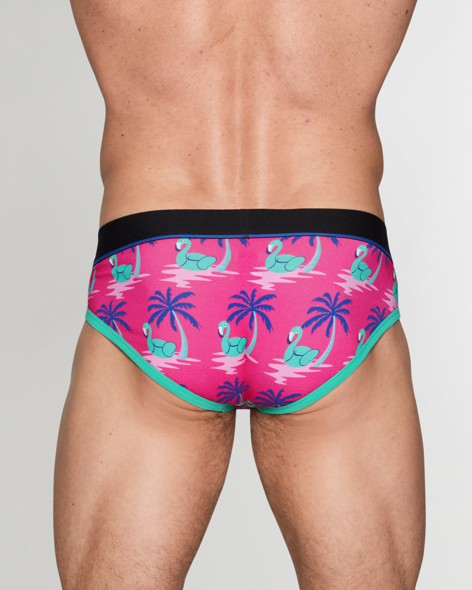 Unsimply Stitched Flamingo Palm Tree Brief Unsimply Stitched Flamingo Palm Tree Brief Pink