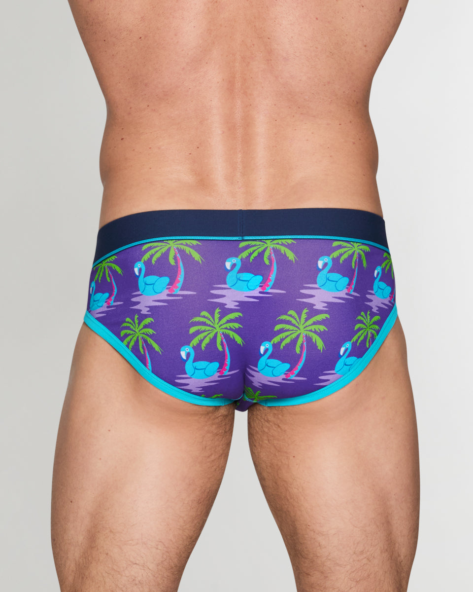 Unsimply Stitched Flamingo Palm Tree Brief Unsimply Stitched Flamingo Palm Tree Brief Purple
