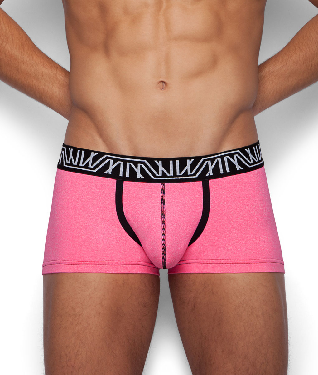 12 X Mens Bonds Total Package Trunks Underwear Charcoal / Pink