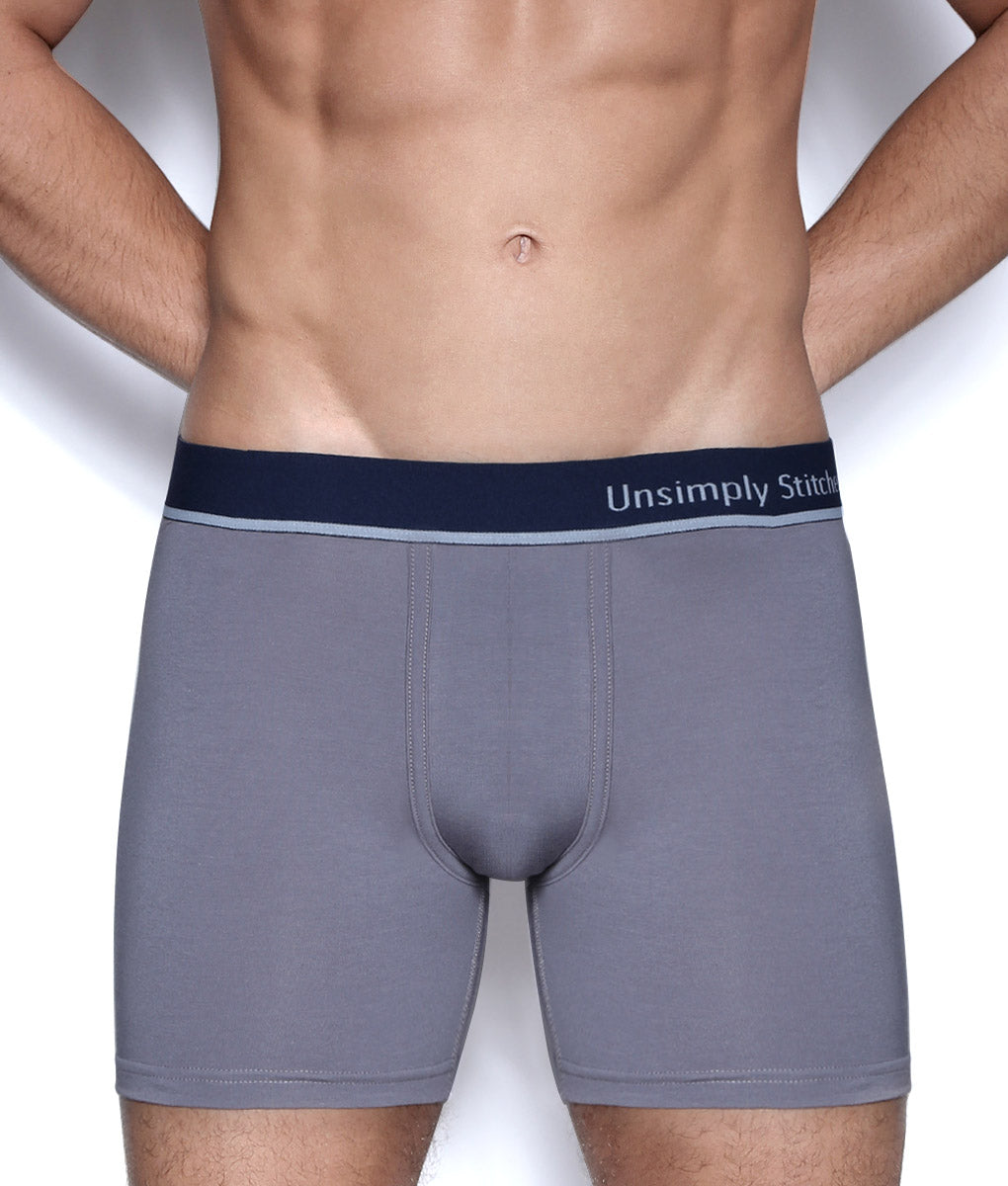 Unsimply Stitched Solid Grey Boxer Brief Unsimply Stitched Solid Grey Boxer Brief Grey