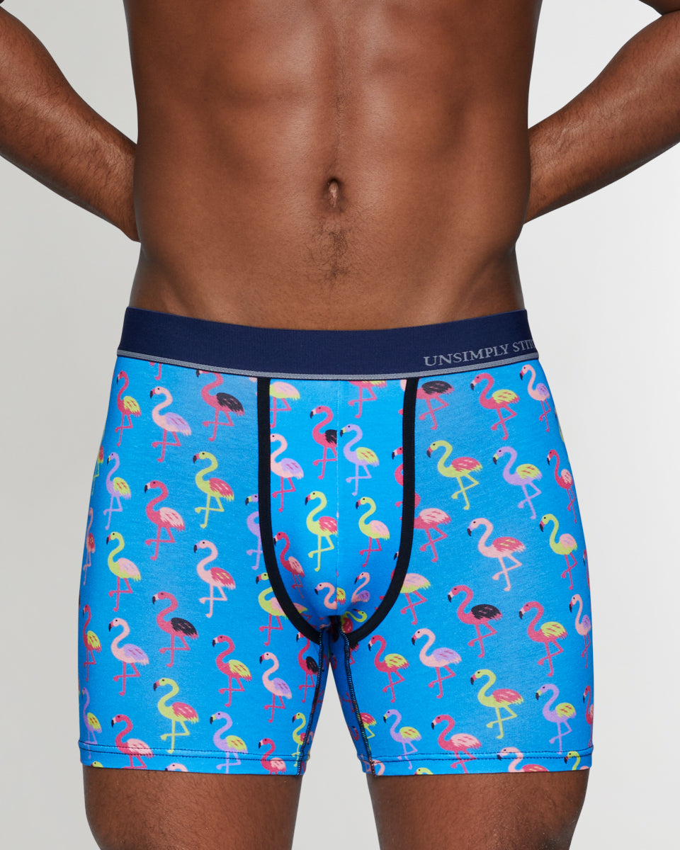 Unsimply Stitched Flamingo Boxer Brief Unsimply Stitched Flamingo Boxer Brief Blue-flamingo