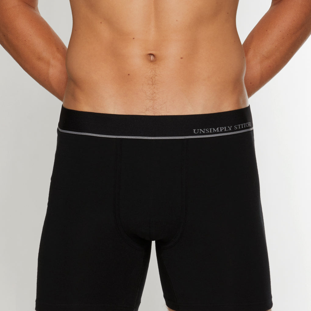 Unsimply Stitched Black Boxer Brief Unsimply Stitched Black Boxer Brief Black-grey-stripe