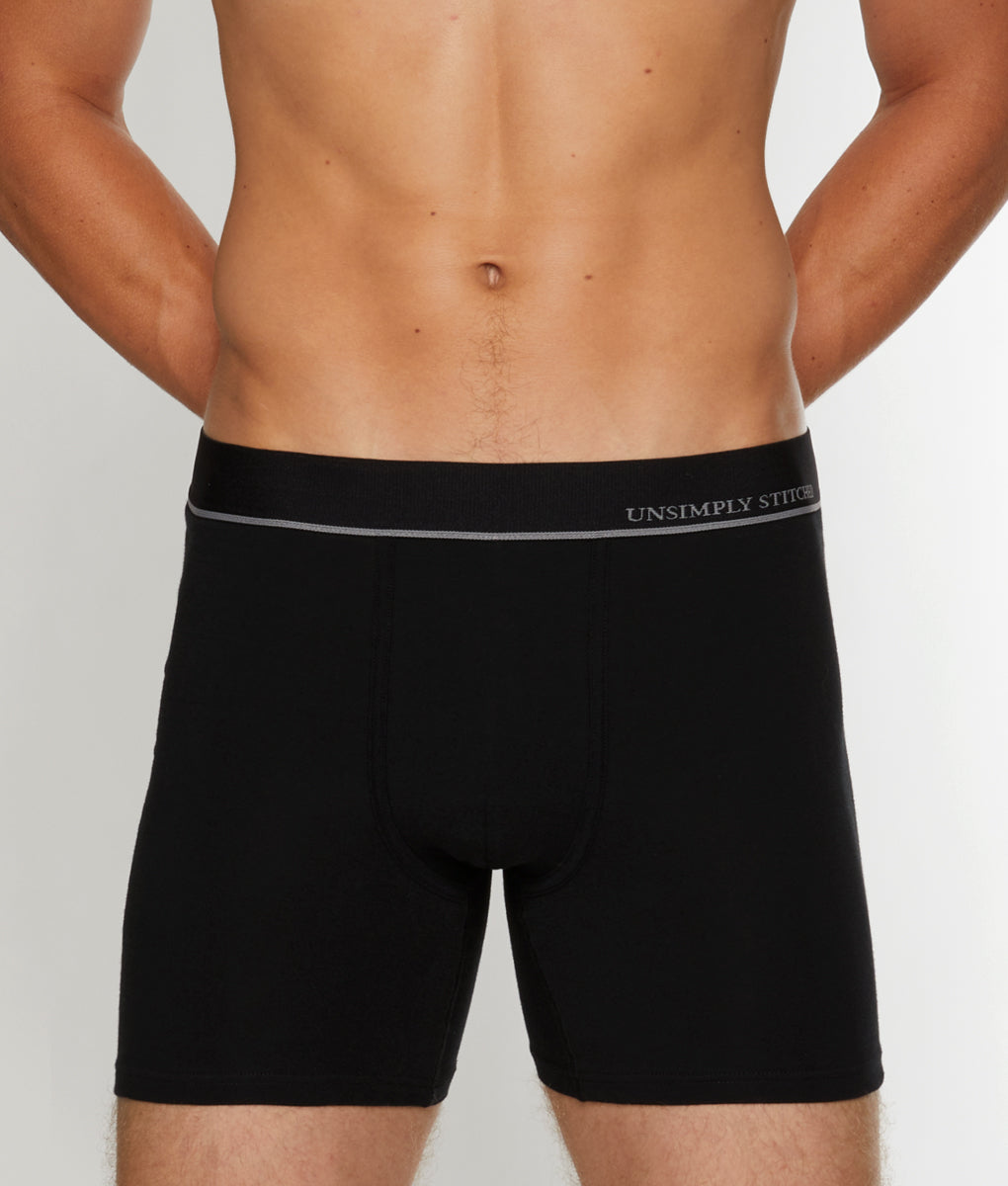 Unsimply Stitched Black Boxer Brief Unsimply Stitched Black Boxer Brief Black-grey-stripe