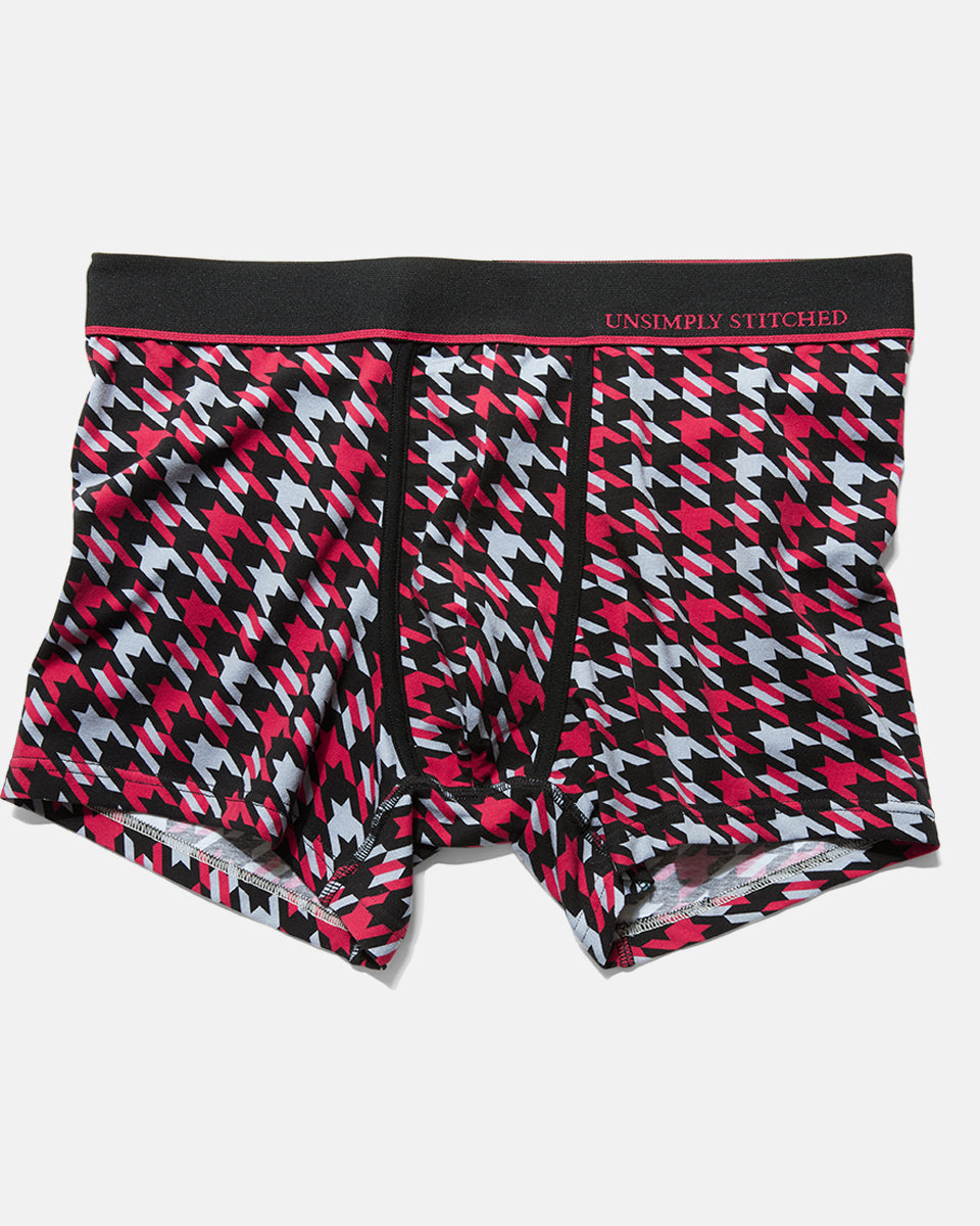 Unsimply Stitched Houndstooth Trunk Unsimply Stitched Houndstooth Trunk Red-grey